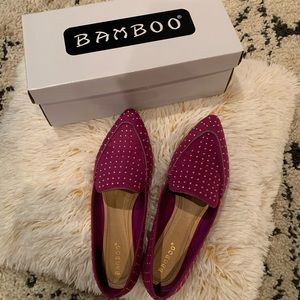 Magenta studded flats